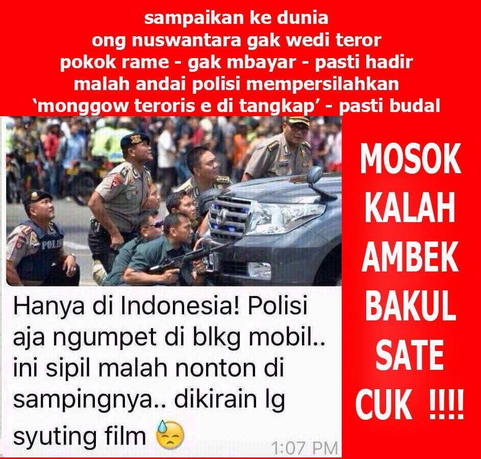 KITA BANGSA INDONESIA TIDAK TAKUT Terhadap TERORISME